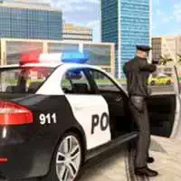 Slide De Carro De Polícia De Desenho Animado